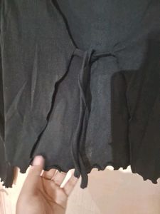 Black Tie Front Crop Top