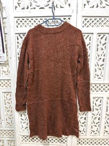 ✈️ Imported Cozy Brown Knit Sweater Dress A