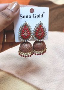 Fashion Gold Plated Austrian Stone Jhumki Earrings