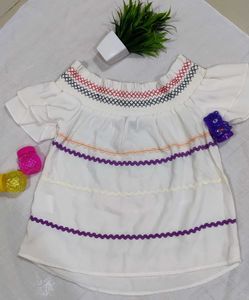 White Embroidered Top