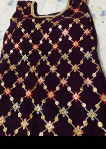 Girls&#39; Festive Purple Sharara Suit