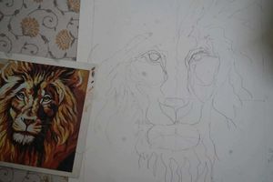 Hand Painted Lion