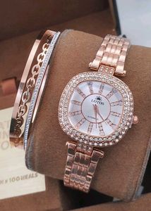 Premium New Lotus Women's Watch & Bracelet