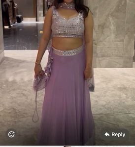 Full Lilac Lehenga set - With Dupatta And Potl
