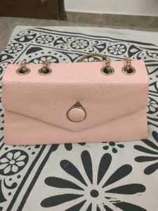 Pink Chain Detail Clutch
