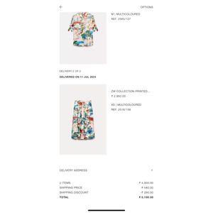 ZARA WOMEN Printed Midi Skirt &amp; Shirt