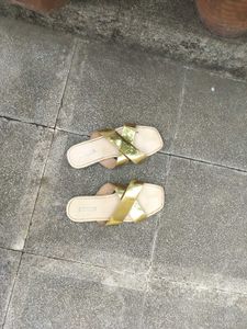 Gold Flats &amp; Chappal
