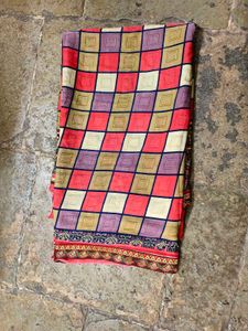 Vintage Checkered Saree