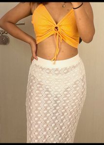 For Sale: H&amp;M Orange Cropped Tank Top (Size Small)