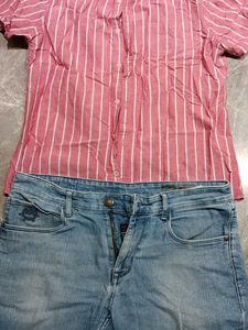 Men's Jeans &amp; Striped Shirt