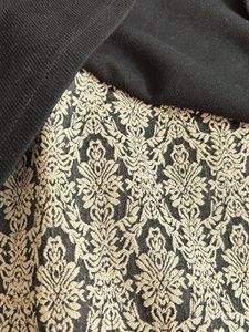 Black Peplum Top with Patterned Skirt