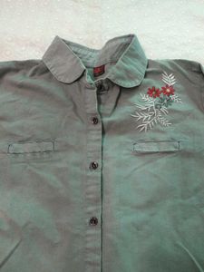 Light Grey Embroidered Shirt