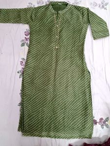 Green Striped Kurta