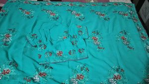 Party Wear Saree With Stiched Blouse