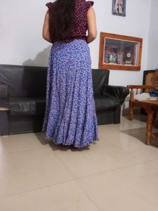 Floral Blue Skirt