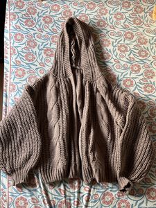 💐 Warm Hand Knit Urbanic Lavender Grey Sweater Hoodie 💐