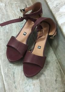 Burgundy Heeled Sandals Brand New