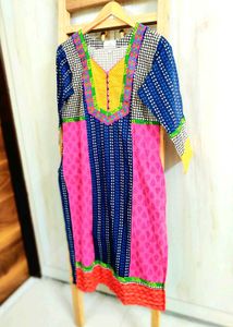 Multicolour Cotton Kurti Bust Size-34