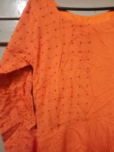 Orange Kurta With Dupatta