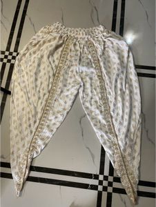 Arowaana White Printed Women Dhoti New Without Tag