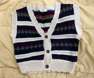 Floral Knit Vest