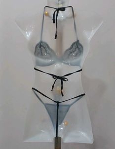 3 peice Black Lace Lingerie Set