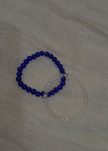 Aesthetic Blue Beads Bracelet 💙🦋✨ [ Pack Of 2 ]