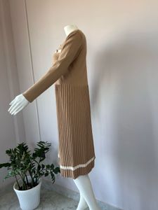 Beige Korean Sweater Dress