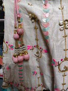 Beautiful lehnga with flowers multi colour