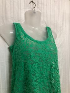 Tezenis Lace Green Sleeveless Top