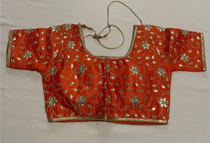 Orange Embroidered Blouse