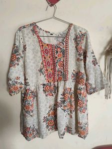 Floral Print Kurta