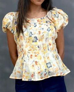 Floral Puff Sleeve Top