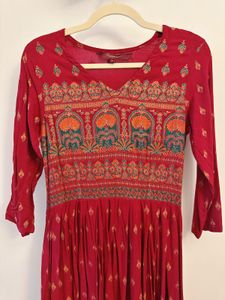 SANGRIA Maroon Maxi Ethnic Dress