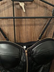 Black leather top