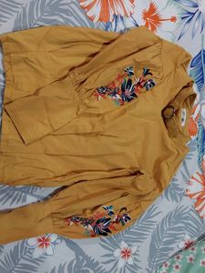 New Full Sleeves Crop Top With Embroidered Sleeve