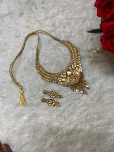 Artificial Gold Necklace and Earring Set