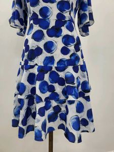 Blue Polka Dot Dress Length  40 Inches