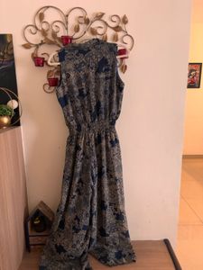 Stylish Jumpsuit, Navy Paisley Sleeveless