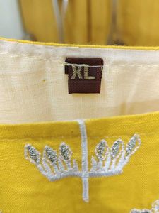 Yellow Embroidered Kurti