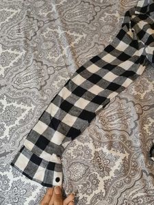 Black &amp; White Plaid Top