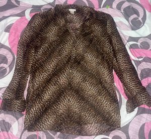 Animal Print Oversized Top