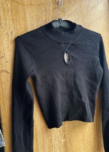Chic Black Cutout Top Sweater