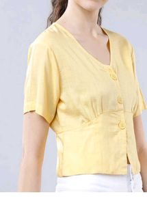 Yellow Button-Up Top