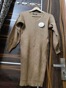 ANAP Brown Ribbed V-Neck Top