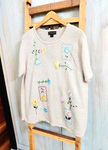 Floral Embroidered Knit sweater size-40