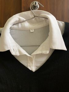 Black Vest Layered Look Korean Shirt