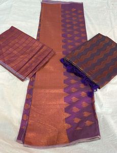 Purple Banarasi Set with Copper Zari
