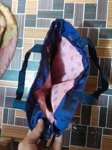 Elegant Blue Floral Tote Bag