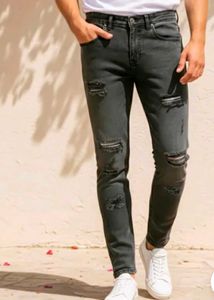 Brand New Shein Heavy Wash Mid Distressed Jeans